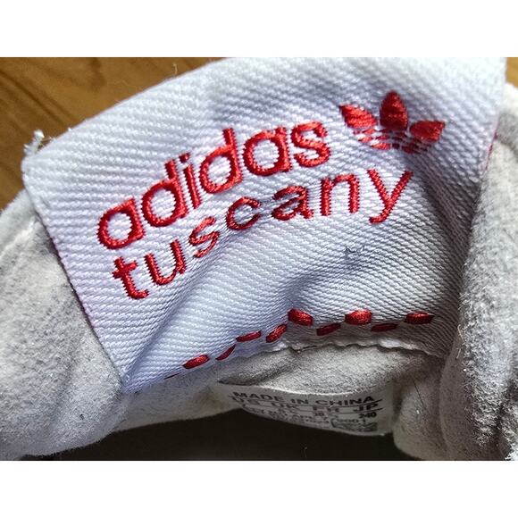 Vintage Adidas Tuscany Goodyear Trefoil Driving Racing Shoes White Red Sz 7 Mens - Picture 9 of 9